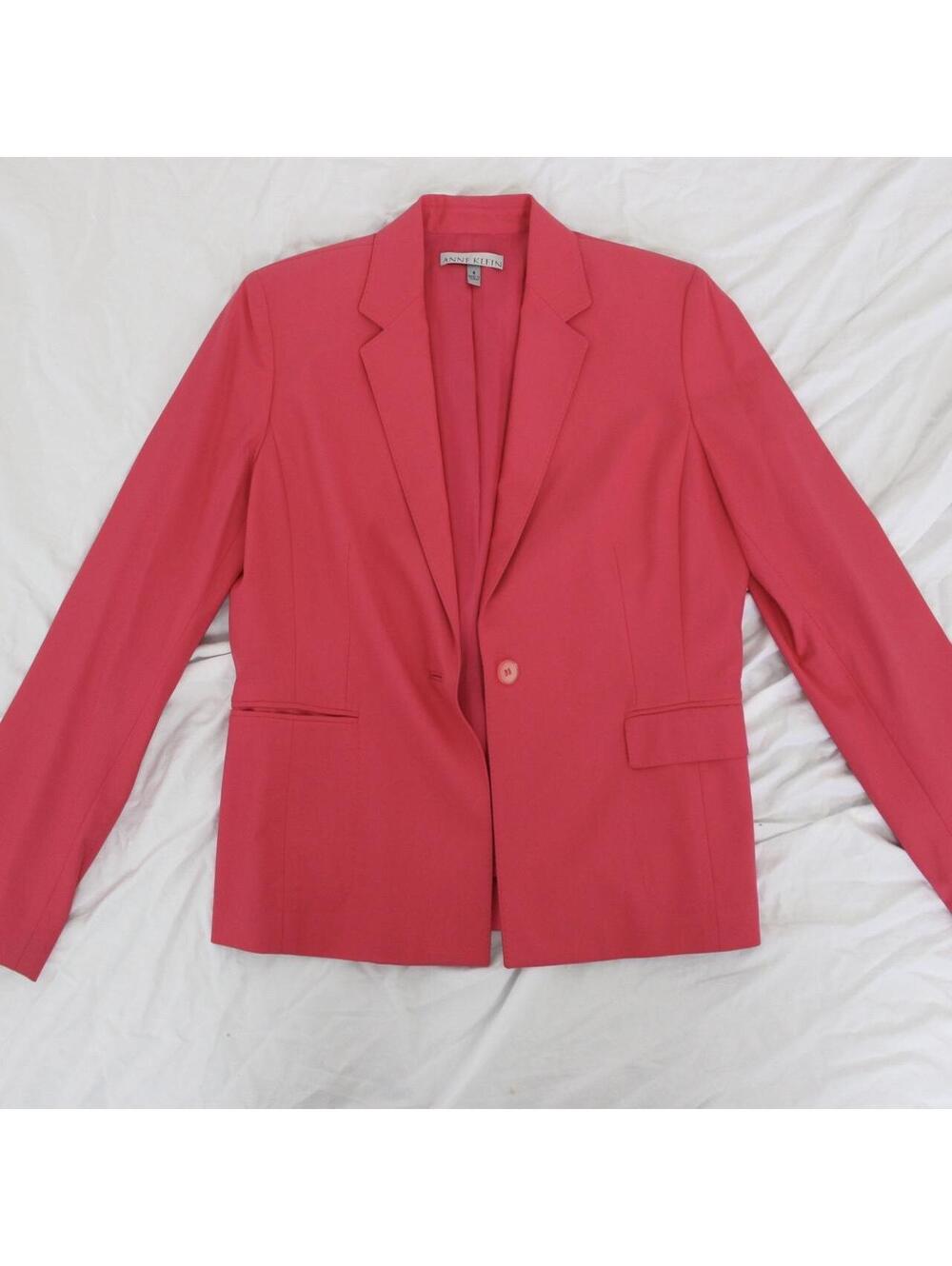 Anne Klein hot pink wool blend blazer. Size 6